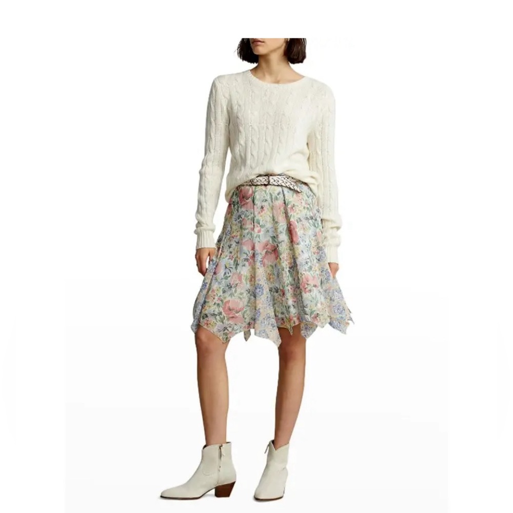 Polo Ralph Lauren Size 2 Georgette Handkerchief Skirt Floral MSRP$348 - Picture 5 of 5